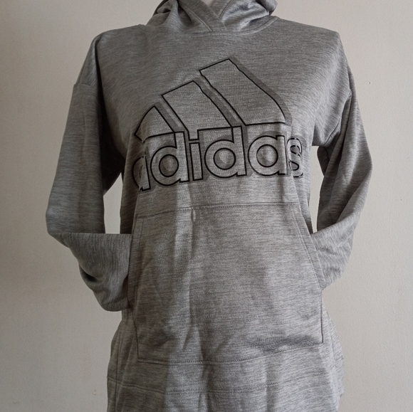 Hooded Sweater Adidas gray color Size LG 14 $22 - Picture 10 of 14